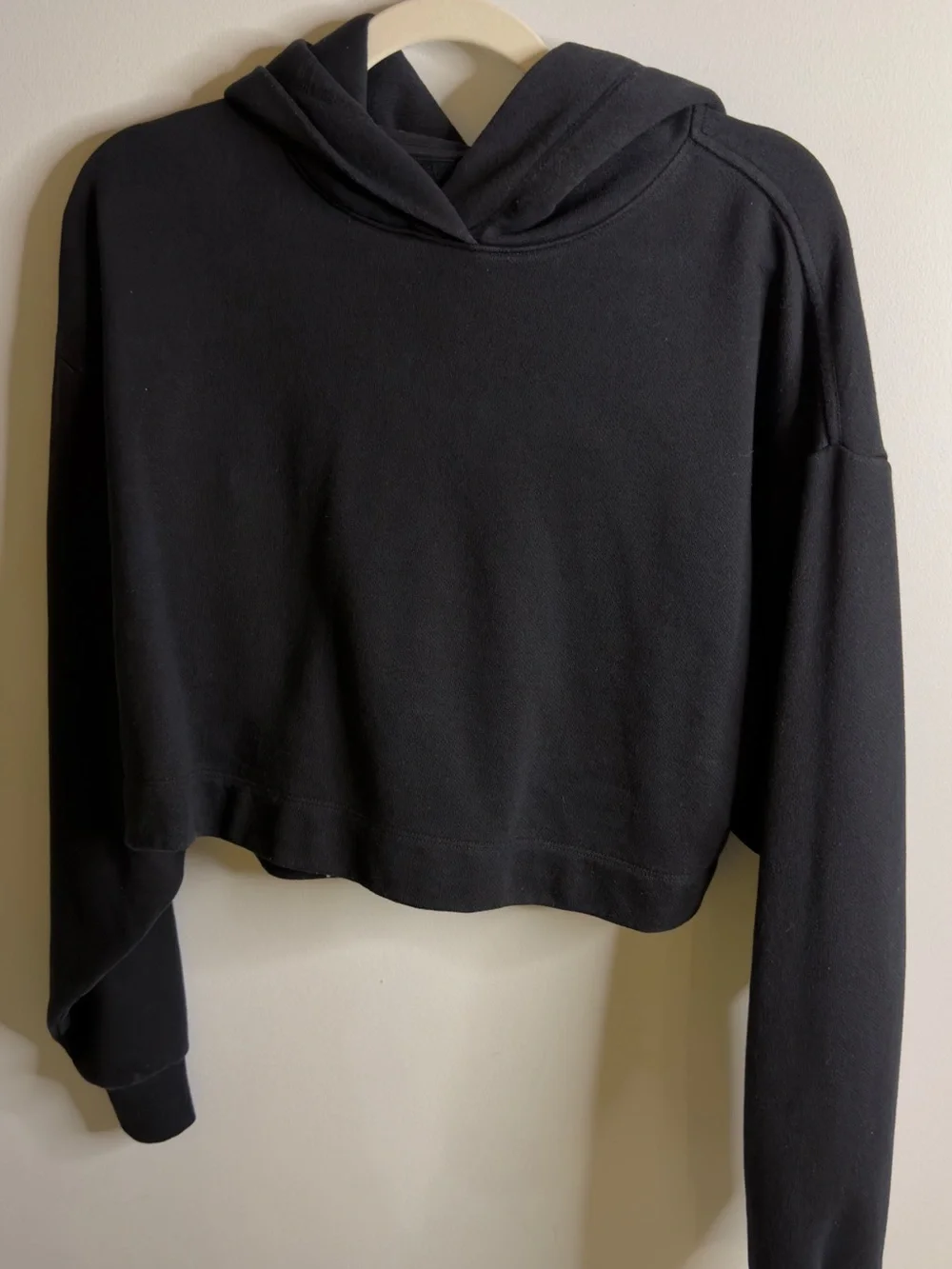 ALO Yoga Black Cropped Hoodie Sweatshirt